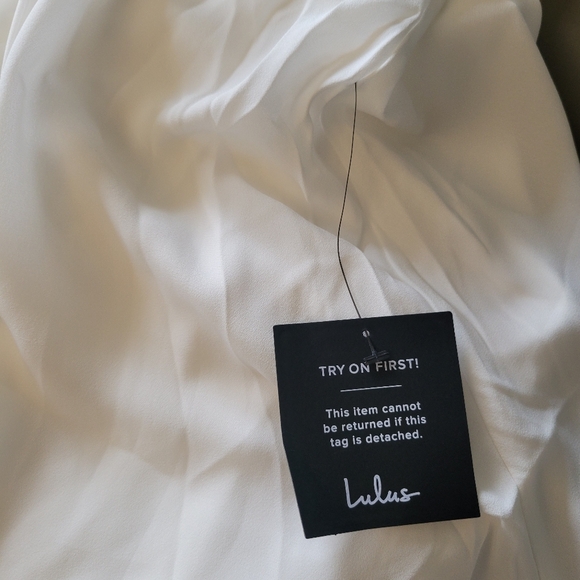 NWT Lulus Rise To The Occasion Wrap Dress White Bridal Shower Party V Veck SM - Picture 12 of 14